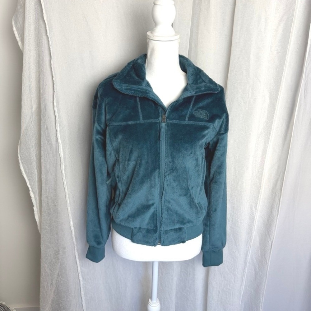 The North Face Osito Lux Jacket Women XS Space Blue Fleece Full Zip